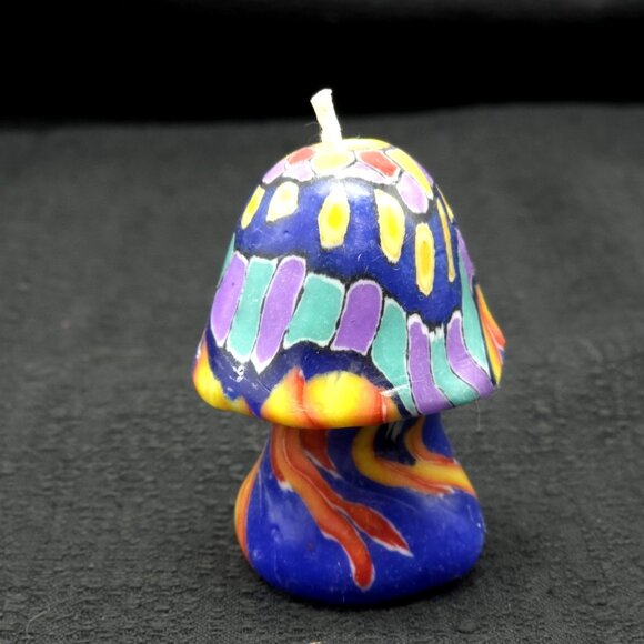 Unbranded Other - Vintage Mushroom Candle Mini Groovy Psychedelic Hippie Retro Colorful 3" Decor